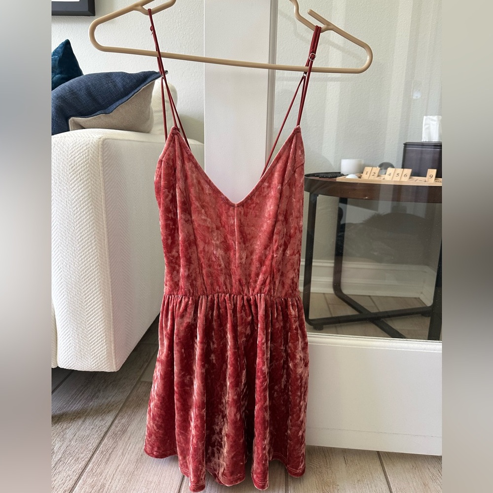 PacSun LA Hearts Red Velvet Romper
